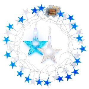 String Light  2 10ft String New 40 LED Lights SCS Direct Stars Blue White